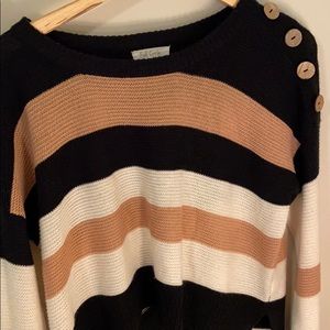 Cropped stripped sweater